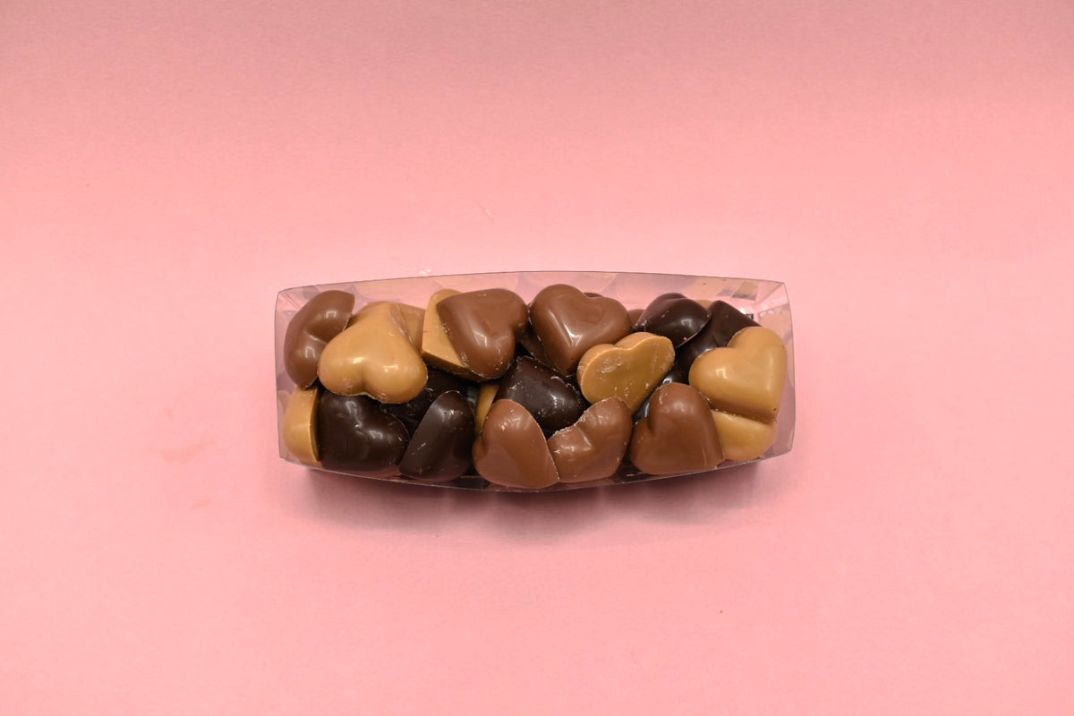 Hartjes chocolade (melk,puur,dulcey)